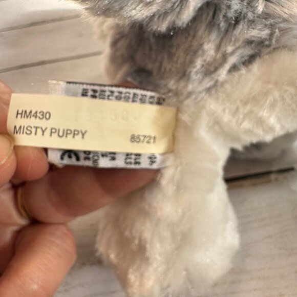 Ganz HM430 Misty Puppy Plush Gray White Dog 8" Stuffed Animal Toy Soft Cuddly - Picture 9 of 14